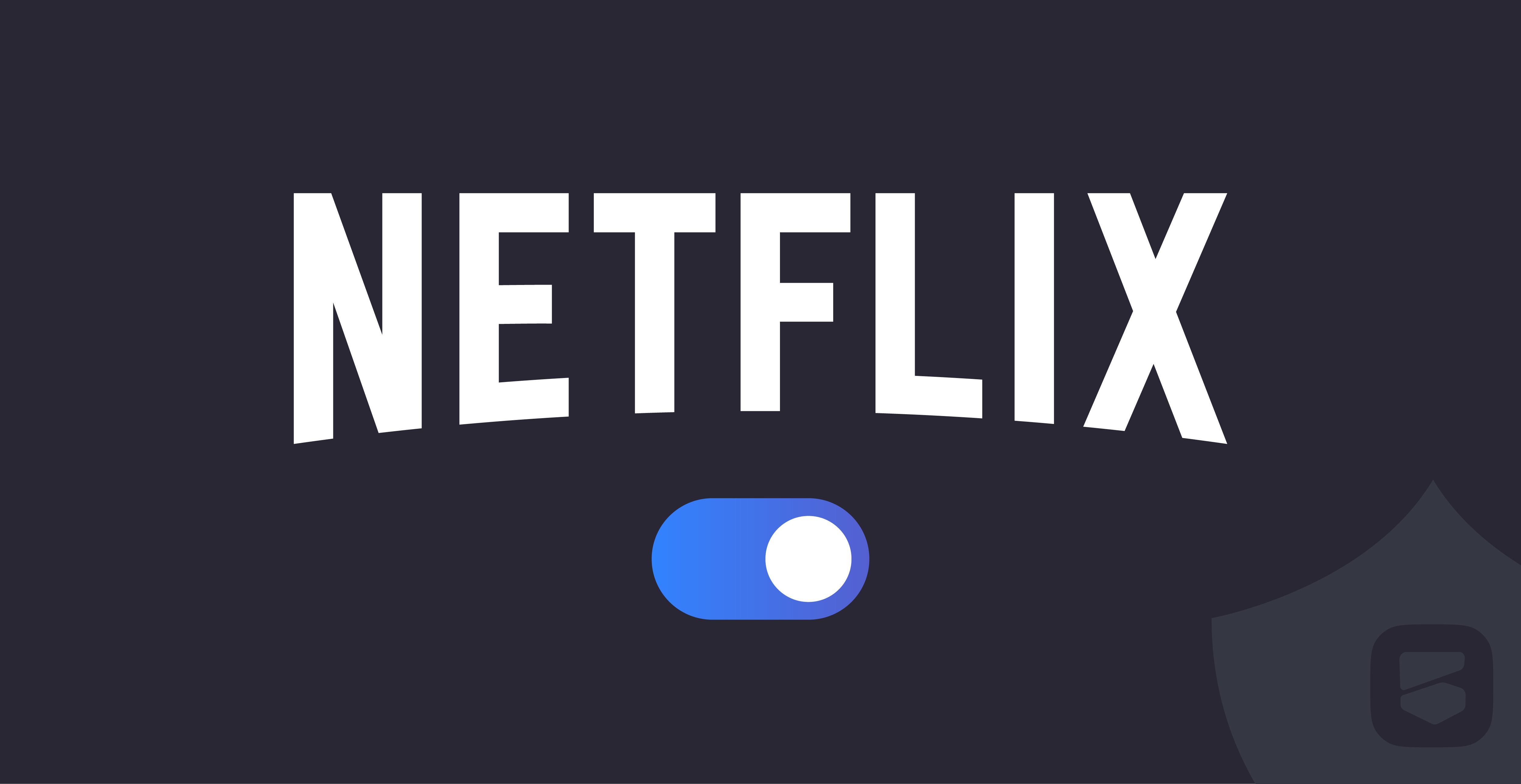 Логотип Netflix и слайдбар в положении "Включить"